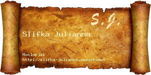Slifka Julianna névjegykártya
